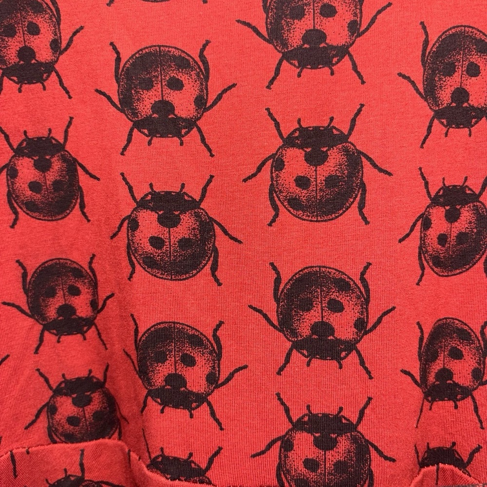 Effie's Heart Red Ladybug Print Crisscross Back Skater Dress Size Small - Picture 3 of 7